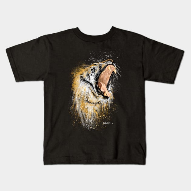 Roaring tiger Kids T-Shirt by EduardoLimon